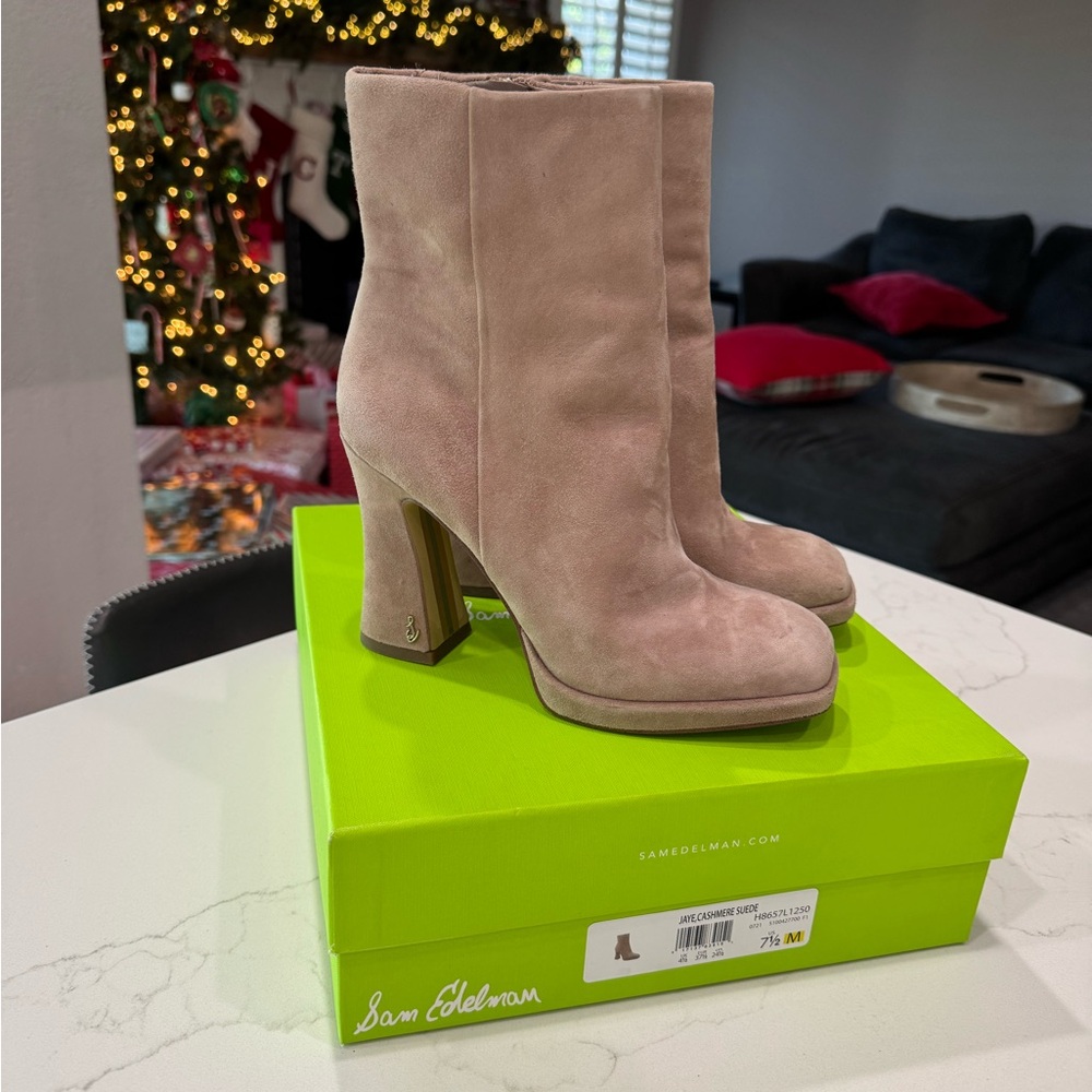 Sam Edelman Women's Blush Suede Heeled Boots